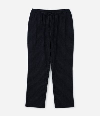 Pantalón de Pijama en Franela Rayada con Cordón En la Cintura