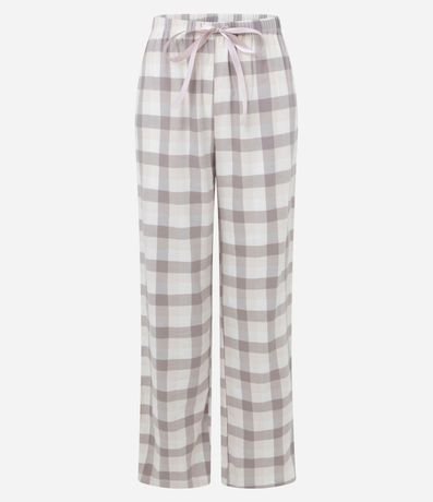 Pantalón de Pijama en Franela con Estampa de Cuadros 4