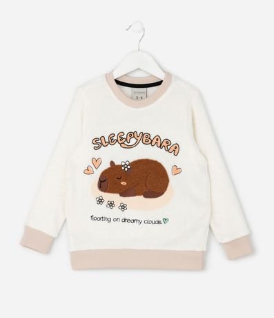 Pijama Infantil con Estampa de Carpincho en Chenille – Talle 5 a 14 años 4
