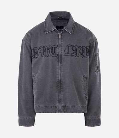 Chaqueta Denim con Cierre y Estampa Outlaw 1