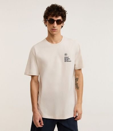 Remera Comfort en Algodón con Estampa Lettering al Frente