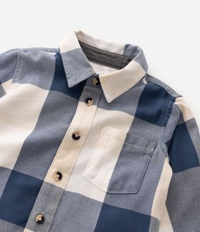 Camisa Infantil de Cuadros en Viscosa con Bolsillo Pequeño – Talle 1 a 6 años 4