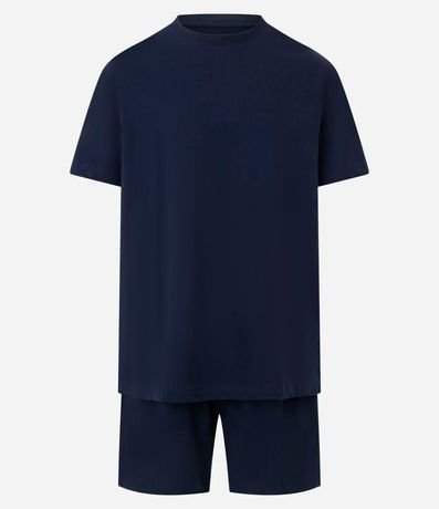 Pijama Corto en Algodón con Lino