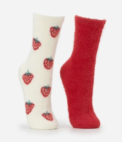 Kit 02 Medias Caña Larga con Pelo Artificial 2