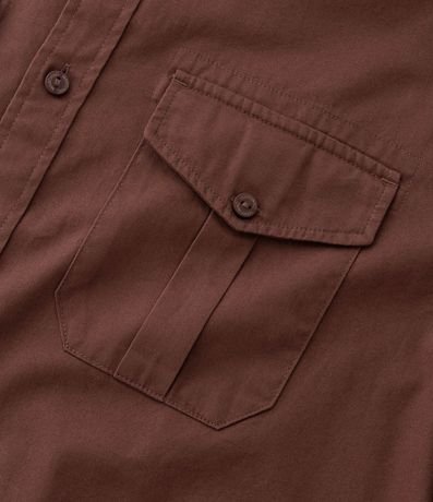 Camisa Manga Larga en Sarga con Bolsillos Delanteros 6