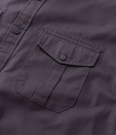 Camisa Manga Larga en Sarga con Bolsillos Delanteros 4