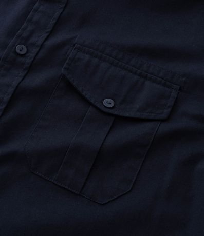 Camisa Manga Larga en Sarga con Bolsillos Delanteros 6