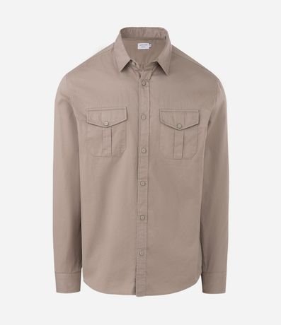 Camisa Manga Larga en Sarga con Bolsillos Delanteros 5