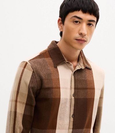 Camisa Regular en Franela de Cuadros 4