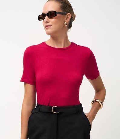 Blusa Básica en Viscosa con Cuello Redondo 3