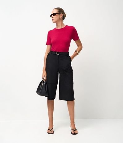 Blusa Básica en Viscosa con Cuello Redondo 4