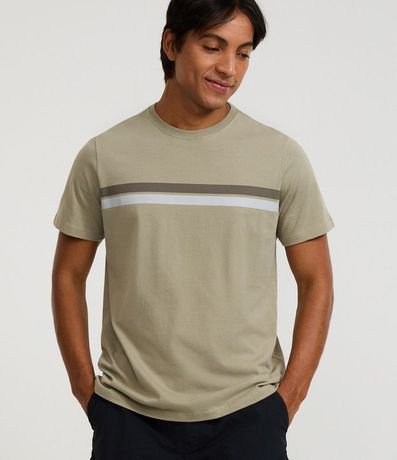 Remera Regular en Algodón con Rayas