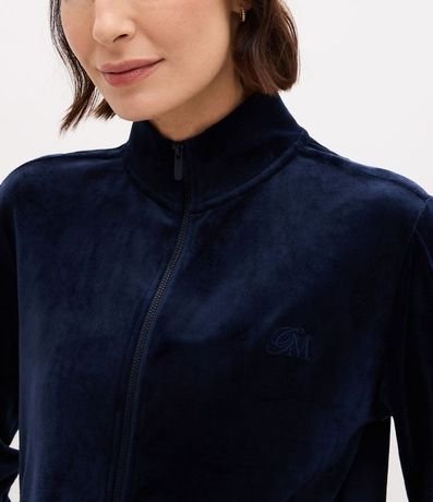 Campera Deportiva Plush con Cuello Alto y Cierre en Cremallera 3