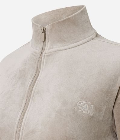 Campera Deportiva Plush con Cuello Alto y Cierre en Cremallera 6