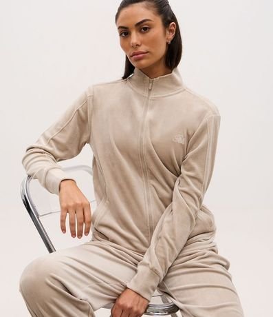 Campera Deportiva Plush con Cuello Alto y Cierre en Cremallera 2