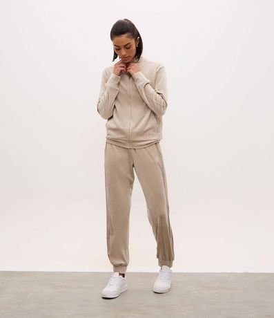 Campera Deportiva Plush con Cuello Alto y Cierre en Cremallera 3