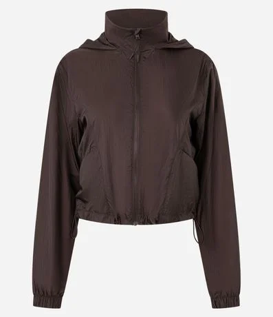 Campera Corta Viento Cropped Deportiva con Saco