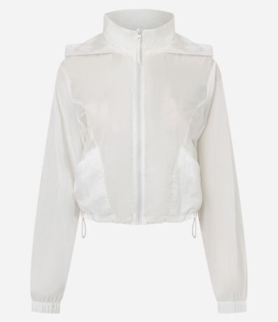 Campera Corta Viento Cropped Deportiva con Saco