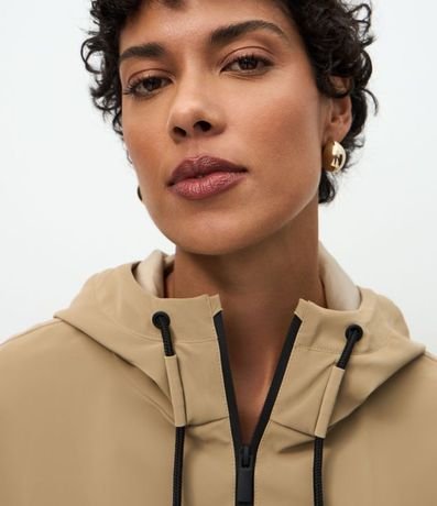 Campera Corta Vento Balonê con Capucha y Cremallera 3