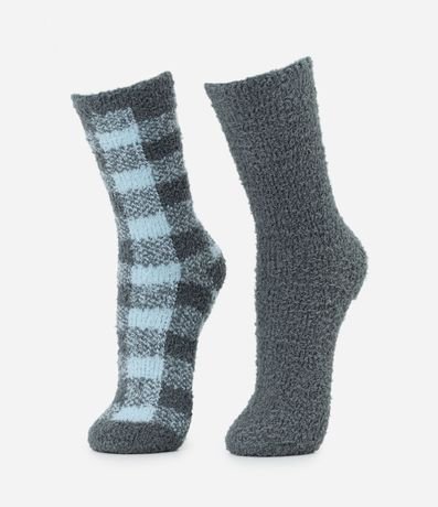 Kit 02 Medias Caña Larga en Chenille