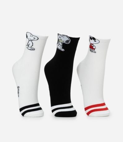 Kit 03 Medias Cano Mediano en Algodón Snoopy 2