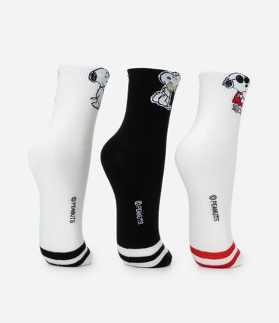 Kit 03 Medias Cano Mediano en Algodón Snoopy 3