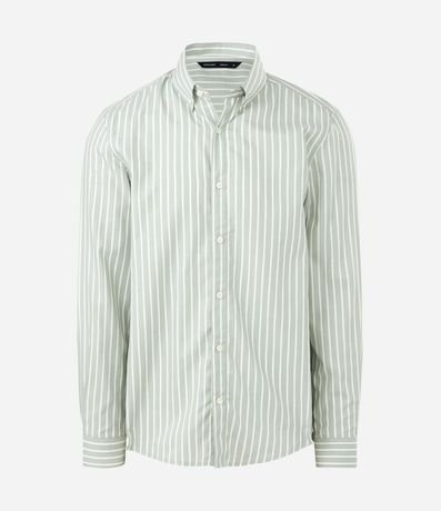 Camisa Regular con Fibra de Bambú y Rayas Hilo Teñido 5