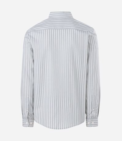 Camisa Regular con Fibra de Bambú y Rayas Hilo Teñido 5