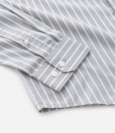 Camisa Regular con Fibra de Bambú y Rayas Hilo Teñido 8