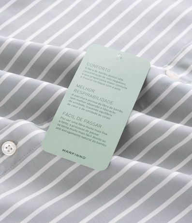 Camisa Regular con Fibra de Bambú y Rayas Hilo Teñido 10