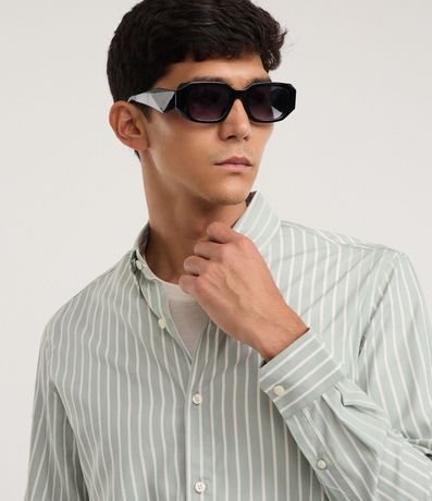 Camisa Regular con Fibra de Bambú y Rayas Hilo Teñido 3