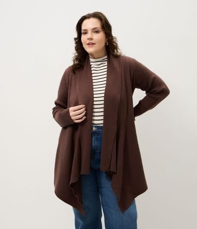 Cardigan Alargado en Punto con Puntas Curve & Plus Size