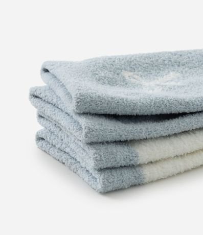 Kit 02 Medias Caña Larga en Chenille con Estampado de Lacitos 4