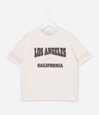 Remera Infantil Media Malla con Lettering Los Angeles – Talle 7 A 14 años
