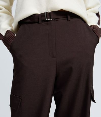 Pantalón de Sastrería con Cinturón y Bolsillos Cargo 4
