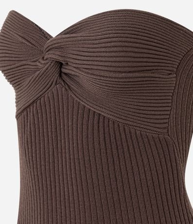 Vestido New Midi Sin Breteles en Punto con Torcido en el Busto 7