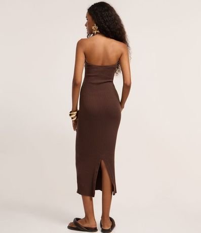 Vestido New Midi Sin Breteles en Punto con Torcido en el Busto 4