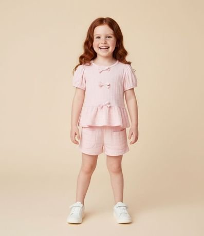 Conjunto Infantil Texturizado con Batita y Short con Bolsillos - Talle 1 a 6 Años