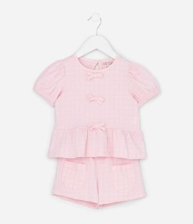 Conjunto Infantil Texturizado con Batita y Short con Bolsillos - Talle 1 a 6 Años