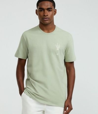 Remera Comfort en Algodón con Estampa Lettering Espada de São Jorge