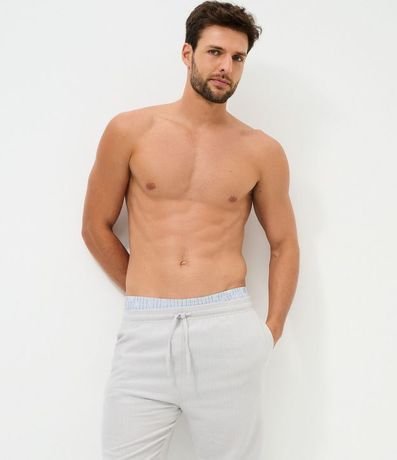 Pantalón de Pijama en Franela con Cordón en la Cintura 3