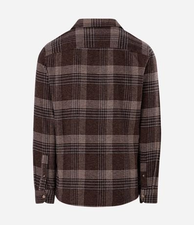 Camisa Regular en Franela con Estampado de Cuadros 5