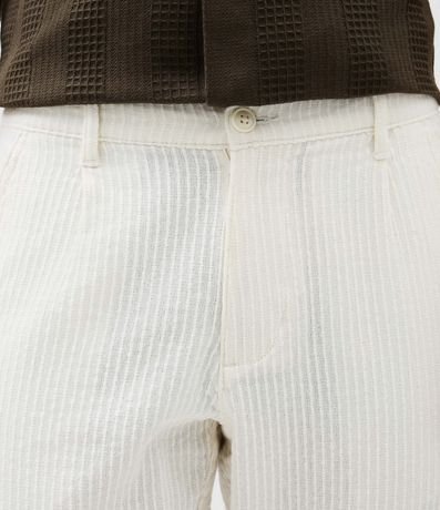 Pantalón Recto en Algodón con Textura Vertical 4