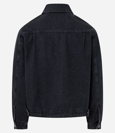 Campera Regular en Jeans con Costura Contrastante 7