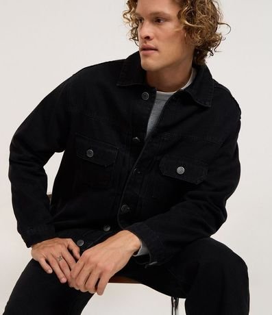 Campera Regular en Jeans con Costura Contrastante 4