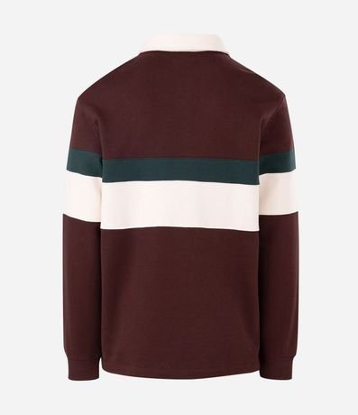 Saco Algodón con Cuello Polo Estampa Bloque de Color 3