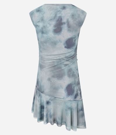 Vestido Ajustado en Tule con efecto Manchado y Volados 6