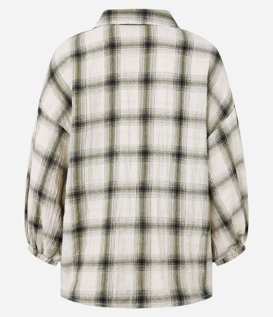 Blusa Manga 3/4 en Viscosa con Estampa de Cuadros 7