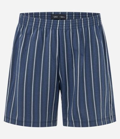 Pijama Corto en Algodón con Rayas Contrastantes 3