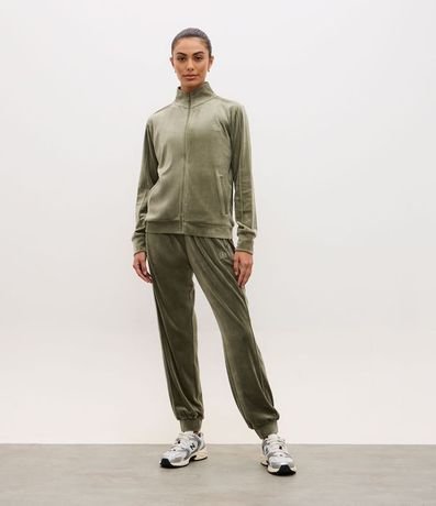 Campera Deportiva Plush con Cuello Alto y Cierre en Cremallera 2